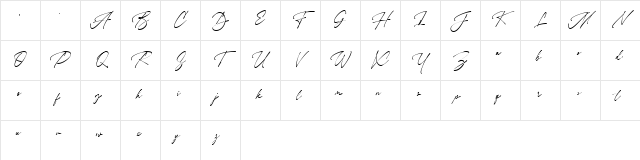 Adorable Margherita Script Regular Character Map