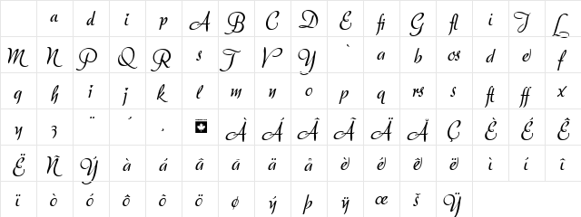 Adore Alt Regular Character Map Adore Alt Regular Character Map