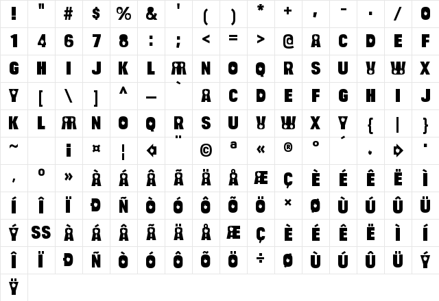 Bulltoad Apple Regular Character Map Bulltoad Apple Regular Character Map
