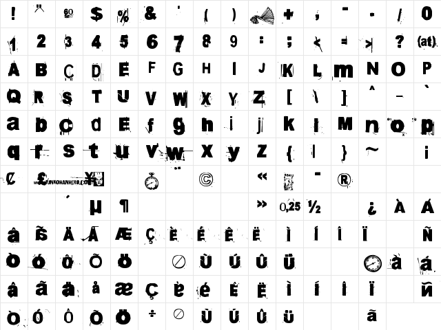 60sekuntia Regular Character Map