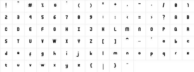 Buman Reguler Character Map