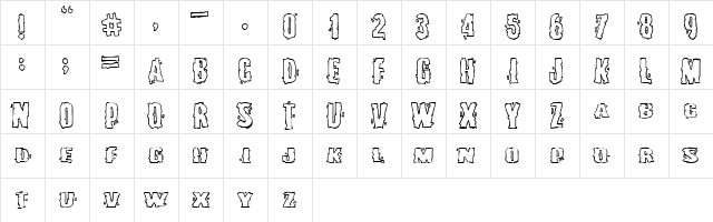 Burlesque Regular Character Map