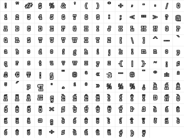 Burris Regular Character Map Burris Regular Character Map