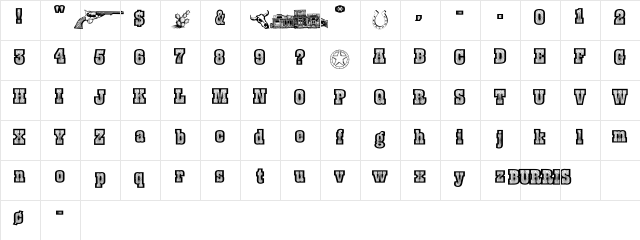 Burris Regular Character Map Burris Regular Character Map