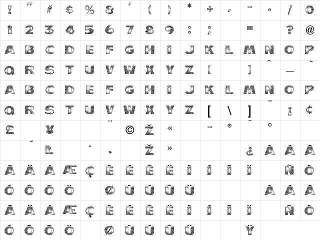 Burst Regular Character Map