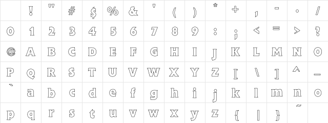Flick Bold Hollow Regular Character Map Flick Bold Hollow Regular Character Map