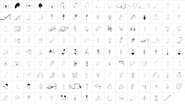 ADULT DINGBATS ALL Regular Character Map