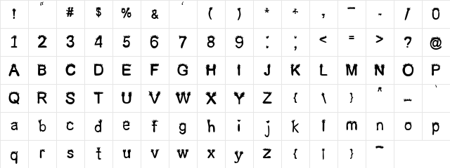 butch crew Regular Character Map butch crew Regular Character Map