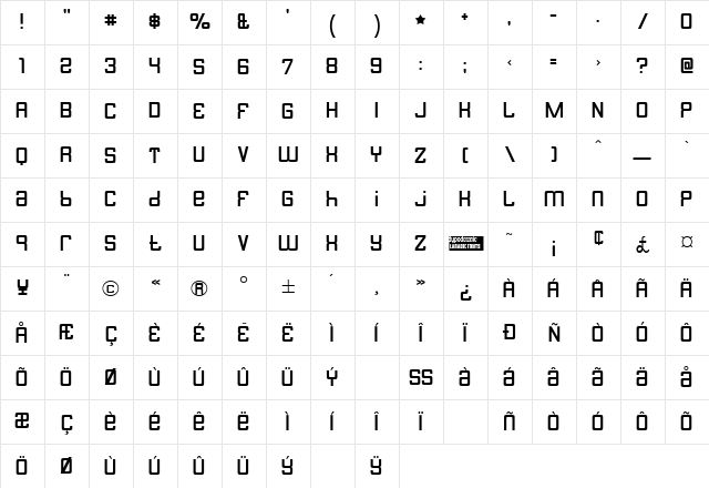 Butterbelly Regular Character Map Butterbelly Regular Character Map