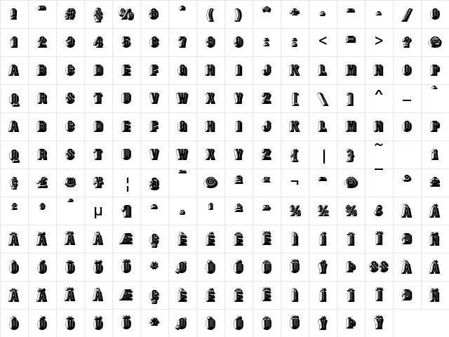 BuxomD Regular Character Map BuxomD Regular Character Map