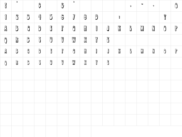 Buxton Regular Character Map