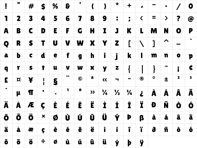 Lilita One Regular Character Map