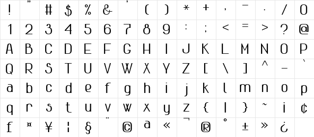 Advanced Sans Serif 7 Bold Character Map Advanced Sans Serif 7 Bold Character Map