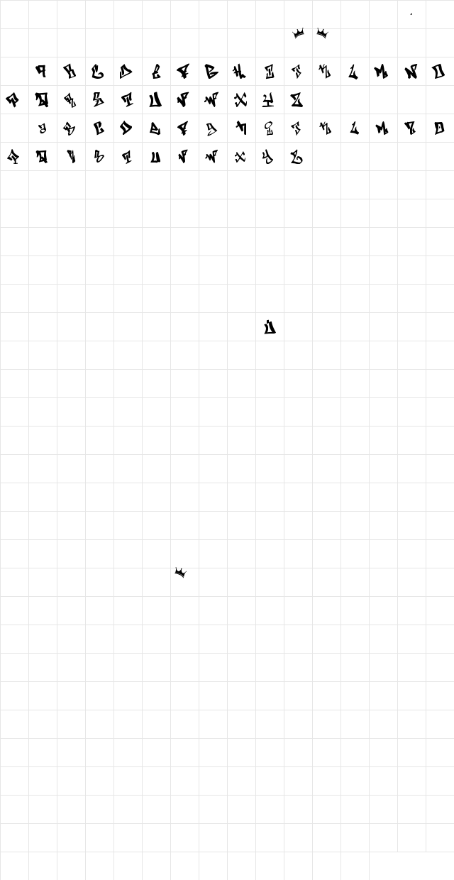 Bway Regular Character Map Bway Regular Character Map