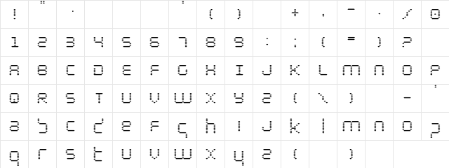 Byte Police Regular Character Map