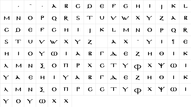 Byzantine Normal Character Map Byzantine Normal Character Map