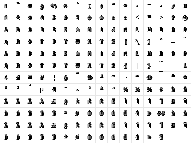 Buxom CE Regular Character Map
