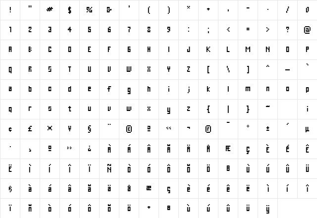 C Web Large Character Map