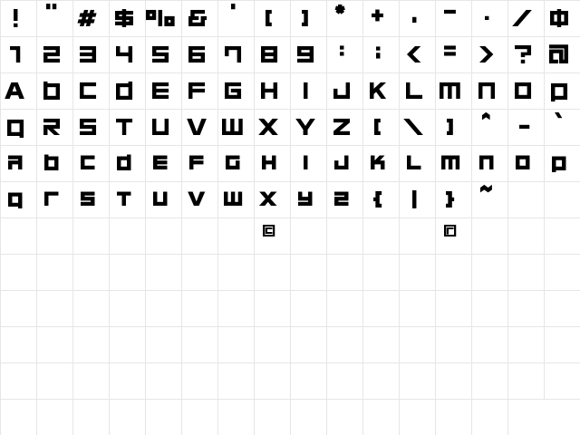 Chubu 08 Normal Regular Character Map