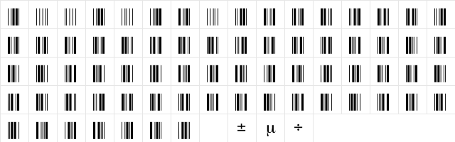 C39P24DlTt Normal Character Map