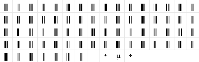 C39P36DlTt Normal Character Map