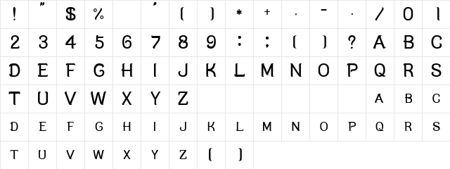 C9 Regular Character Map