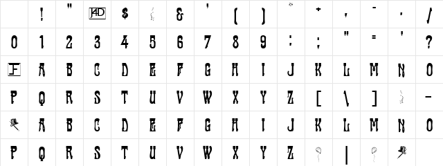 Cabaret Normal Character Map
