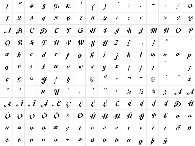 Cabarga Curs ICG Solid Alt Regular Character Map