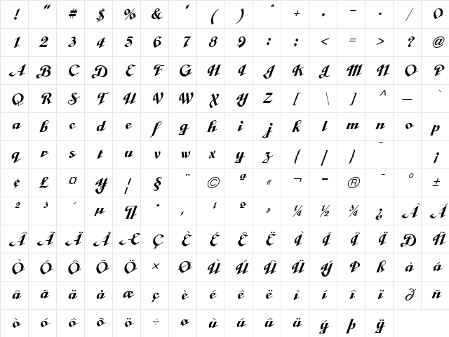 Cabarga Curs ICG Solid Regular Character Map