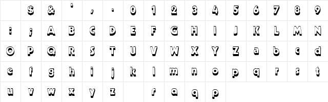 CableShaded Regular Character Map CableShaded Regular Character Map