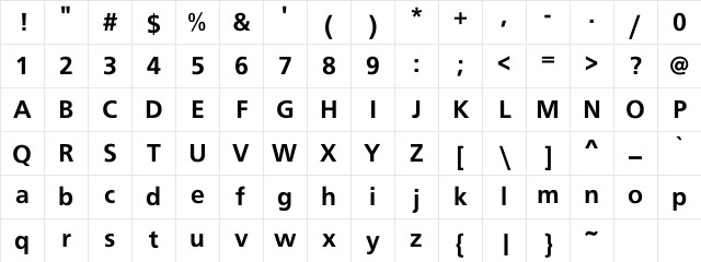 Cadet Sans Bold Regular Character Map Cadet Sans Bold Regular Character Map
