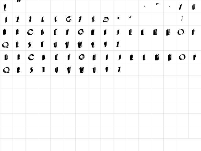CafeNoirShadow Regular Character Map