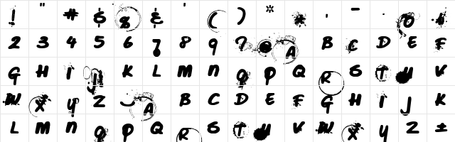 Caffeine Blackout Regular Character Map