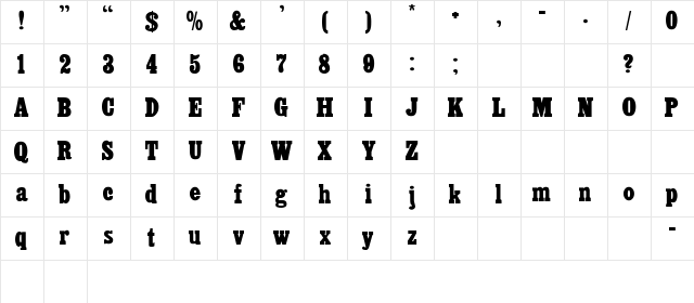 Cairo Regular Character Map