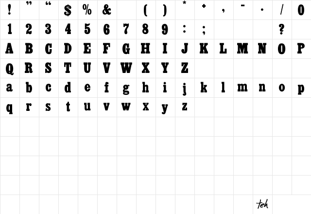 Cairo Regular Character Map