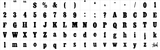 Cairo Regular Character Map