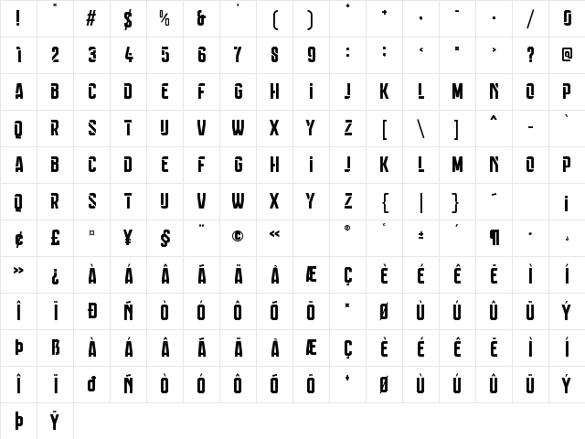 Calcio Italiano Free Personal Use 5 Regular Character Map