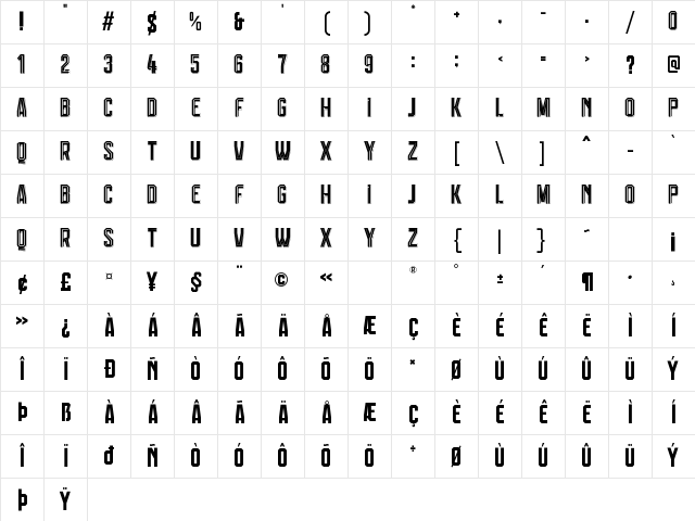 Calcio Italiano Free Personal Use 6 Regular Character Map