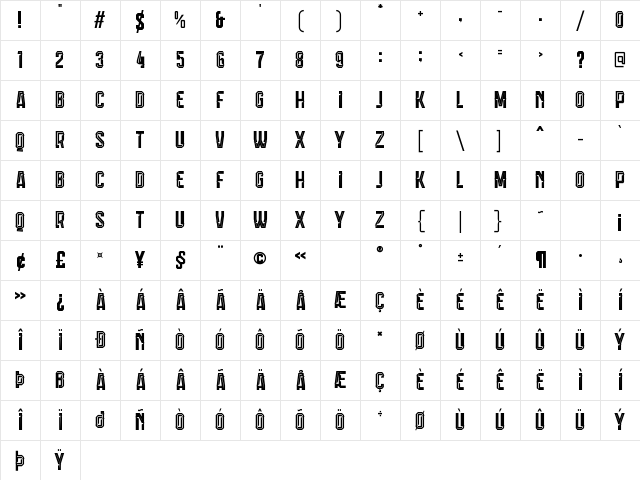 Calcio Italiano Free Personal Use Regular Character Map