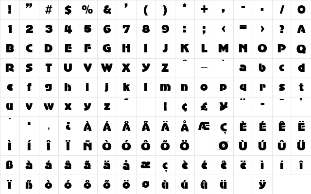 AdvertisersGothic Regular Character Map