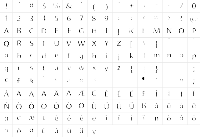 AdvertRough One Character Map