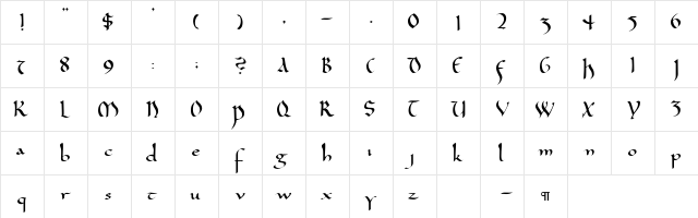 CallifontsD34PostScript Regular Character Map CallifontsD34PostScript Regular Character Map
