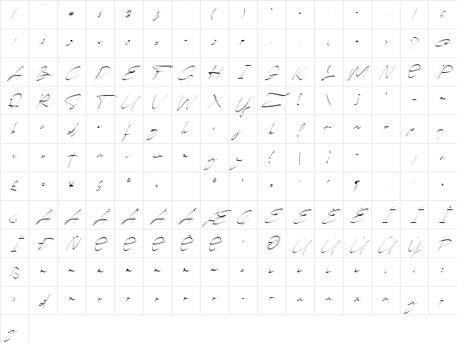 Callihgra Free Regular Character Map Callihgra Free Regular Character Map