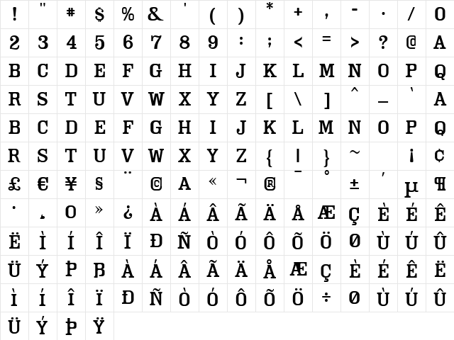 Cam Light Character Map