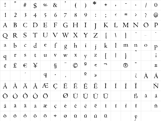 CambridgeAntique Regular Character Map CambridgeAntique Regular Character Map