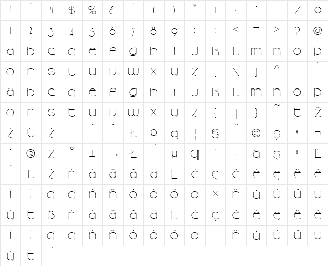 CamelliaDEE Regular Character Map