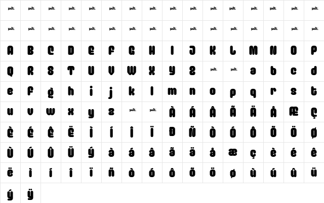 AENOS Regular Character Map AENOS Regular Character Map