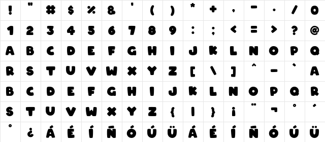 ARCO Typography Regular Character Map