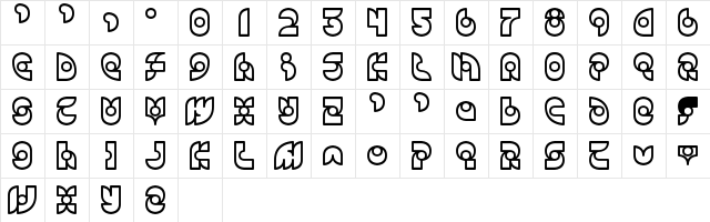 Candle Bold Character Map