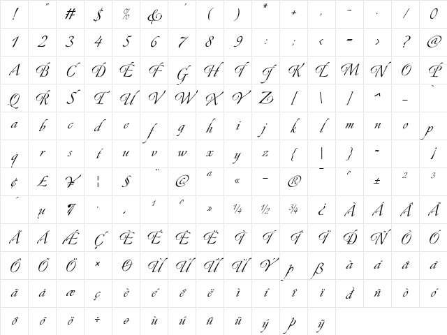 Canette-Regular Regular Character Map